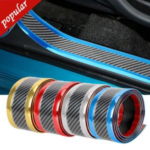 Nya bilklistermärken Anti Scratch Door Sill Protector Gummi Strip Carbon Fiber Car Threshold Protection Bumper Film Sticker Car Styling