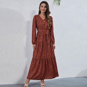 Casual Dresses Autumn Fashion Sexy Dress For Women Bohemian High Waist Maxi Robe Boho Leisure Satin Soft Solid Women's Clothing