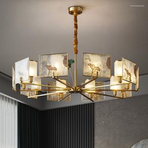 Pendant Lamps Chinese Style Copper Living Room Chandelier Bedroom Dining-Room Lamp Atmospheric Light Luxury