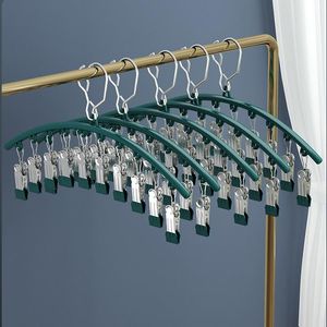 Organization Sock Hanger Laundry 10 Clips Hook Stainless Steel Metal PVC Waterproof Drying Rack Space Saving Gloves Underwear pegs Hanger