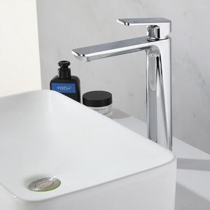 Bathroom Sink Faucets SKOWLL Basin Faucet Deck Mounted Vessel Single Handle Hole Vanity Mixer Tap Polished Chrome 9010