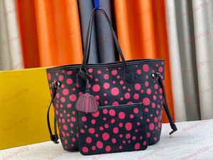 2 Piece Set Polka Dot Pattern Tote Bag Purse Embossed Long Handle Hand Bag Luxury Mother Child Package Designer Pumpkin Shaped Pendant