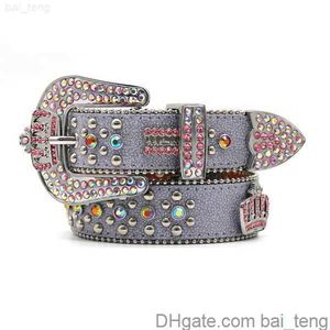 cintura di design cintura bb simon nuova cintura BB corona di cristallo headmens cintura per donna cinture di diamanti lucidi nero su nero blu bianco multicolore con strass bling bai10x1