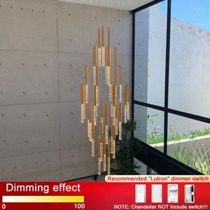 Chandeliers YOULAIKE Long Crystal Chandelier For Staircase Luxury Home Decor Modern Led Cristal Lamp Large Lobby Villa Hall Light Fixture
