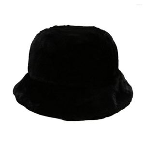 Basker faux lamm ull vinter hink hatt unisex fluffy päls mjuk varma fiskare hattar för kvinnor män dam platt koreansk stil kvinnlig ca