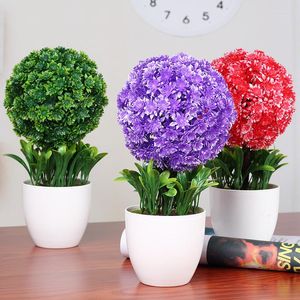 Flores decorativas Flor artificial em vasos de mesa Plantas falsas PLANTAS BONSAI VASE PLÁSTICA Decoração de Natal para presente para casa Presente