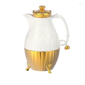 Wasserflaschen, goldene arabische Kaffeekanne, handgehalten, 1000 ml, isolierte Flasche, Kawaii