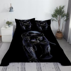 Conjunto de lençol de cama com estampa 3d de animais, tigre, leão, leopardo, poliéster, desenho animado, lençol plano com fronha