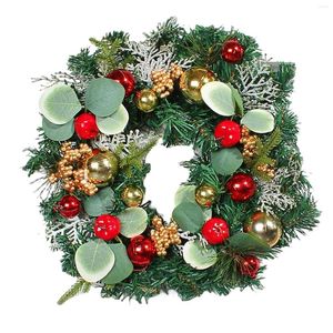 Flores decorativas Christmas Wreath Garland Decor Ornamentos Presente Decoração de bolas de inverno para escritório Garden Indoor Garden