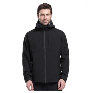 Kurtki wyścigowe Outdoor Windbreaker Kurtka Mężczyźni zimowi z kapturem softshella Windproof Waterproof Miękka powłoka