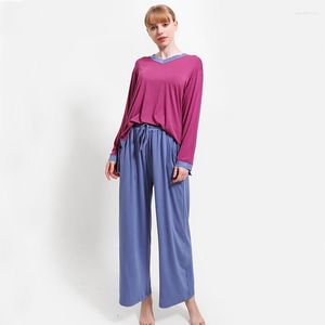 Damen-Nachtwäsche 2023 Frühlings-Sommer-Modal-Pyjama-Sets Damen-loses zweiteiliges Set Loungewear Plus Size Home Dress Suit