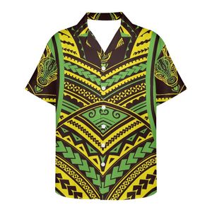 Erkek sıradan gömlekler Cumagical 2023 Varış Düşük Fiyat Özel Beach Tonga Polinezya Kabile Giyim Şık Gömlek Erkekler T-Shirtmen's