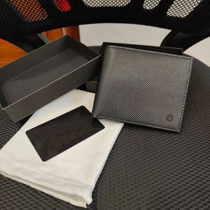 Luksusowa niemiecka marka projektant High-end biznesu Portfel dla mężczyzn Portfel kredytowy Klasyczne składane mini portfele Monety Pocket Packing Pudownia Pen określa pudełko z pudełkiem