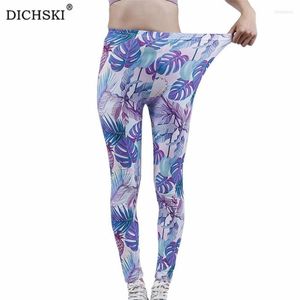 Calça ativa dichski ioga leggings feminino esporte ginásio ginásio push up caltandela treino alta cintura desgaste o padrão de impressão de folhas de fundo inferior