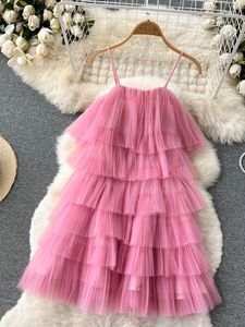 Casual Dresses 2023 Dress Women Summer New Spaghetti Strap Slash Neck High Street Ruffles Mini Dresses Slim Fashion Sweet Chic Vestidos