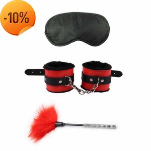 Massage Bdsm Bondage Handcuffs with Eye Mask Flirt Feather Fetish SM Constraint Ankle Cuffs for Couples Women Sex Toys 18+ Sex Shop