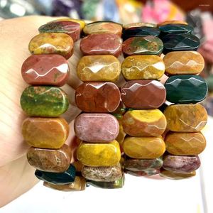 Strand Ocean Jasper Breads Bracelet Bangle de jóias de pedras preciosas naturais para homens mulheres presentes por atacado