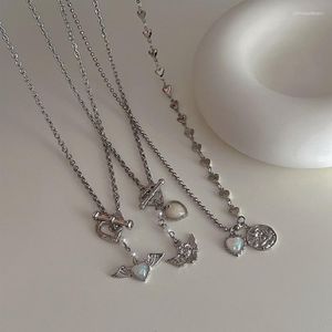 Подвесные ожерелья Ins Sweet Cool Round Brand Love Angel Ожерелье для женщин девушки винтажные модные украшения ювелирных изделий