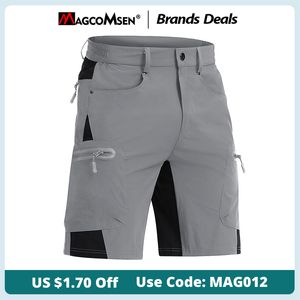 Mäns shorts Magcomsen Men's Multi-Pockets Shorts Lightweight Breattable Quick Dry Summer Tactical Shorts för vandringsfiskearbete Korta byxor 230512