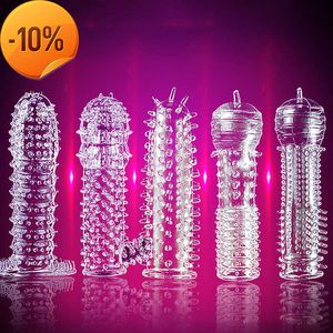 Massage 5 Pcs Reusable Thread Silicone Penis Rings Male Penis Enlargement Extemder G Point Stimulation Delay Ejaculation Sex Toy for Man