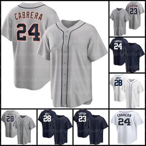 Maglia da baseball Miguel Cabrera 28 Javier Baez Kirk Gibson Jonathan Schoop Akil Baddoo Eric Haase Spencer Torkelson Willi Castro 17 Austin Meadows