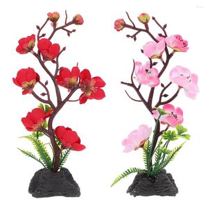 Decorative Flowers 2 Pcs Sashimi Serving Plate Decor Underwater Table Potted Plants Artificial Lifelike Lotus Flower Sushi