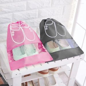 Storage Bags 2 Sizes Drwastring Shoes Bag Portable Thicken Non-Woven Waterproof Travel Home Clothings & Organization