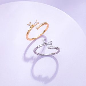 Ringos de cluster 14k White Gold Trendy Romantic for Girls Wild Style Jewelry Gift Wedding Casal