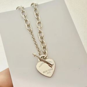 Alta qualità 925 argento nuova freccia piercing cuore collana uomini e donne moda gioielli di lusso matrimonio regalo di san valentino 1: 1