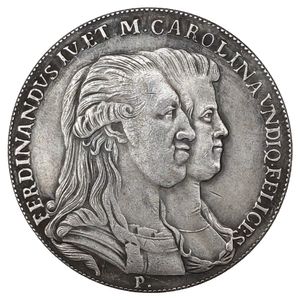 1791 Italien 1 PiasTra - Ferdinando IV Silverpläterade kopieringsmynt