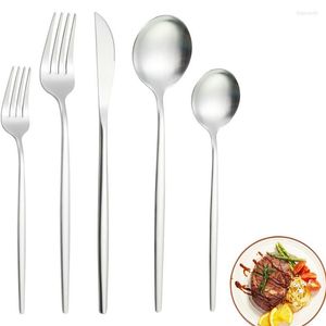 Conjuntos de utensílios de jantar conjunto de talheres de aço inoxidável utensílios de talheres de 5 peças com faca de garfo colher cozinha comendo para família