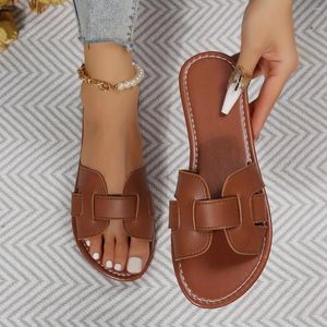 Sandals Flat Flat Women's Clippers Open Round Round Toe Slies Slides Shoes Outdoor Beach 44691 53492