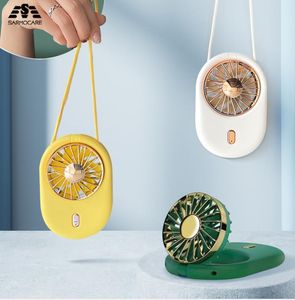 Ventole 2021 Estate Collo Appeso Mini Ventilatore Portatile Creativo Pieghevole Tenuto In Mano Mini cordino di Carica USB Ventola di Raffreddamento di Aria Ventilatore Da Tavolo