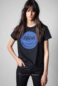 女性のTシャツZadig Voltaire 23SS女性デザイナーTシャツファッション新しい手紙印刷