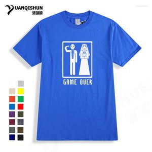 Men's T Shirts Fun T-Shirt Game Over Wedding Marriage Humor Bachelor Party Printed Top Quality Cotton High 16 Colors Tees
