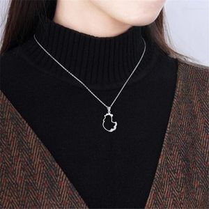 Chains Creative Fashion Silver Plated Jewelry Cute Chick Temperament Animal Zircon Clavicle Chain Pendants Necklaces For Women