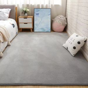 Carpete nórdico para a sala de estar de pilha de pilha de pilhas de cama Bedro de cama de piso fofo Janela de cabeceira ZTP