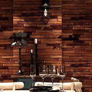 Wallpapers Vintage Nostalgic Wooden Board Style PVC Wallpaper For Bedroom Living Room Office Kitchen Wall Papers Home Decor