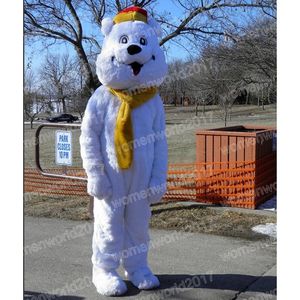 Costume da mascotte di orso polare bianco di Halloween Simulazione di abiti da personaggio dei cartoni animati Completo da adulto Vestito da carnevale di Natale per uomo Donna