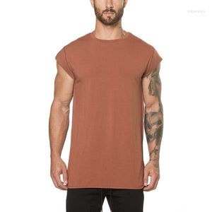 Running Jerseys av DHL 20st Gyms Tank Top Mens ärmlösa skjortor Summer Cotton Slim Fit Men Clothing Bodybuilding Underhirt Fitness Tops