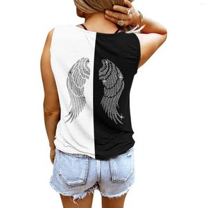 Tanques femininos sem mangas V tampas de pescoço para mulheres camisas soltas se encaixam no verão de verão, coletor de camiseta floral de camiseta estampada cortada