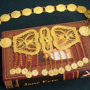 Paski do talii Nation Wedding with Gold Splated Turkiye Monety Biżuteria Łańcuch ciała luksusowa biżuteria ślubna brzęczenie kawy pasek ślubny 230512