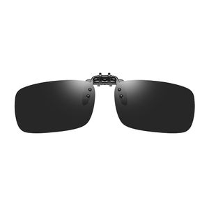 Moda virar os óculos de sol retângulo Men Women Polarized Clip em Tons de visão noturna de óculos sem aro