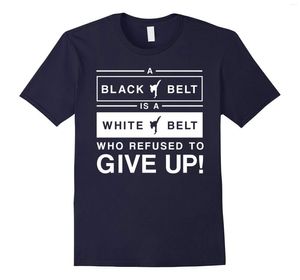 Men's T Shirts Men Shirt A Black Belt Is White Taekwondo Martial Arts T-Shirt-RT Women Tshirts