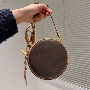 Designerskie kobiety okrągłe ciasto monogramy płócienne torba na ramię France Paris Luksusowa marka l list z drukowaną torebką Lady Mini oryginalne skórzane paski Crossbody Bags