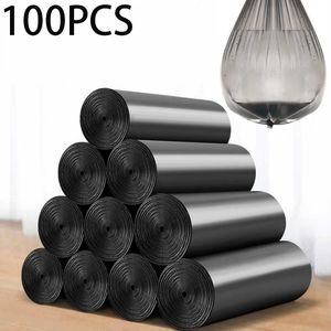 Çöp Torbaları 100 PCS Biyobozunur Ev Temizleme Kalın büyük siyah çöp Mutfak ve Banyo Temizlik Malzemeleri Araç Taşınabilir 230512