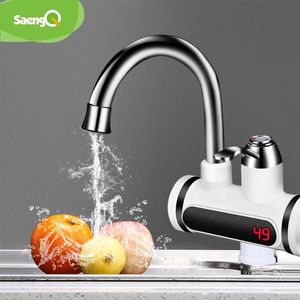 Värmare Saengq Electric Faucet Water Heater Temperatur Display Instant varmvattenberedare Köket Tanklös vattenuppvärmning