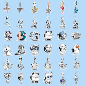 925 Charm Boncuk Aksesuarları Fit Pandora Takılar Takı Toptan Kedi Köpek Pençe Kaplumbağa Kolye Takılar Boncuk