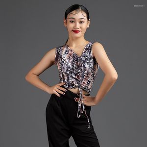 Stage Wear Latin Dance Tops Women Sexy Salsa Clothing Tap Dancewear Costume Tango Dancing Outfit Ballroom Practice DL9288