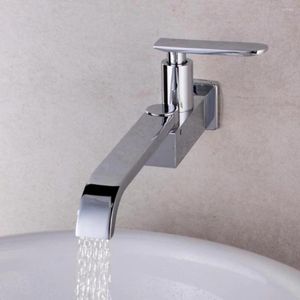 Mutfak muslukları lavabo musluk şelale krom yaygın döner tek saplı tek delik sadece seramik valf soğuk su ile musluklar